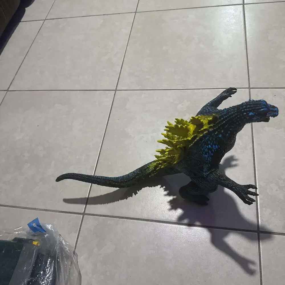Vintage Godzilla Action Figure Toy Statue Black Blue Scales Y2K Style